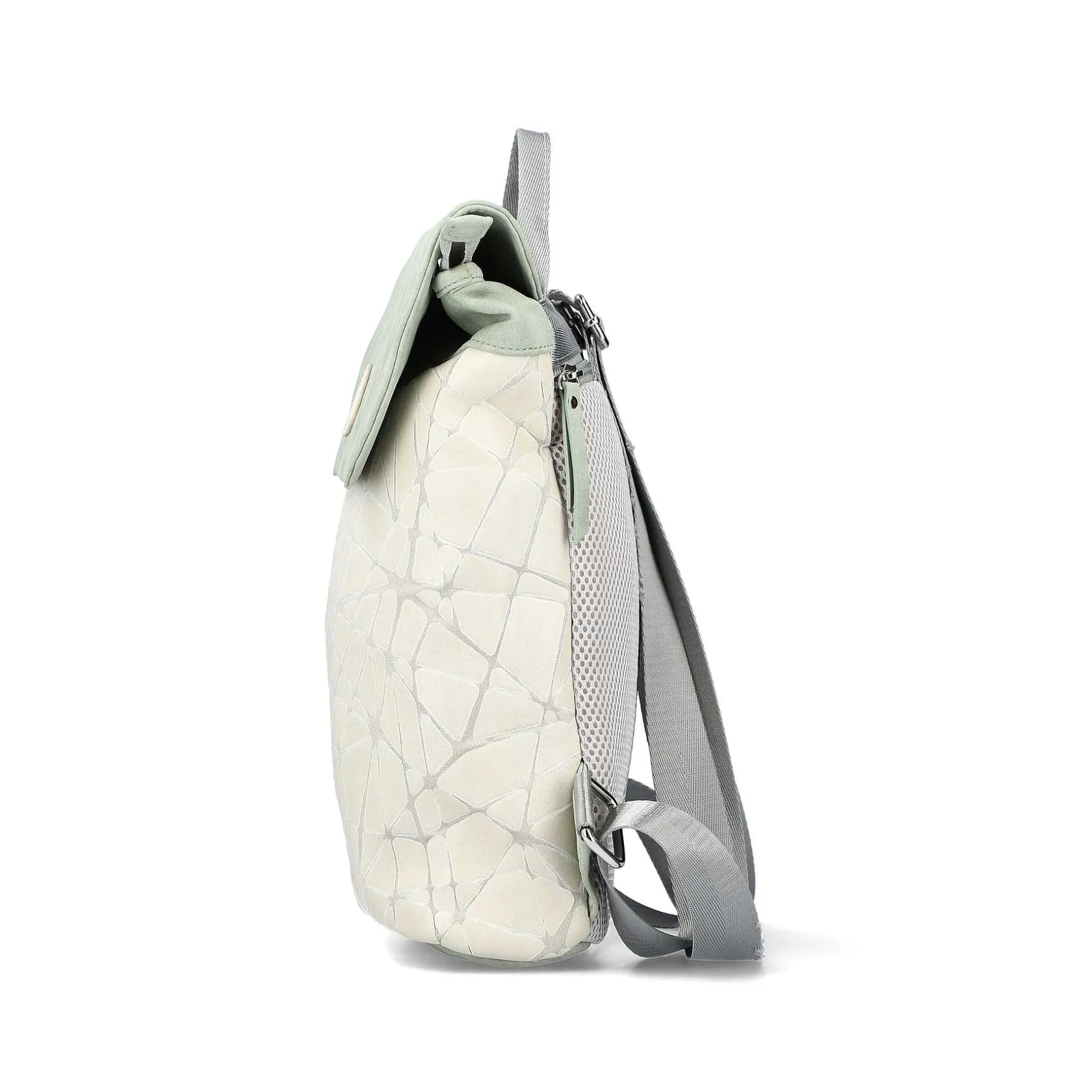 Rieker Bags-| Backpack Cream White-Mint Green