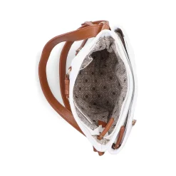 Rieker Bags-| Handbag Pure White-Nut Brown