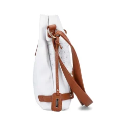 Rieker Bags-| Handbag Pure White-Nut Brown