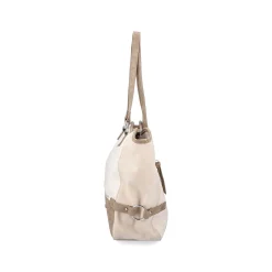 Rieker Bags-| Shopper Pearl White-Nut Brown-Rose