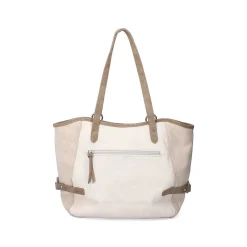 Rieker Bags-| Shopper Pearl White-Nut Brown-Rose