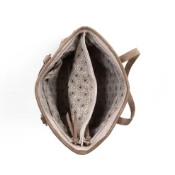 Rieker Bags-| Shopper Pearl White-Nut Brown-Rose