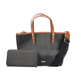 Rieker Bags-| Shopper Steel Black-Nougat Brown