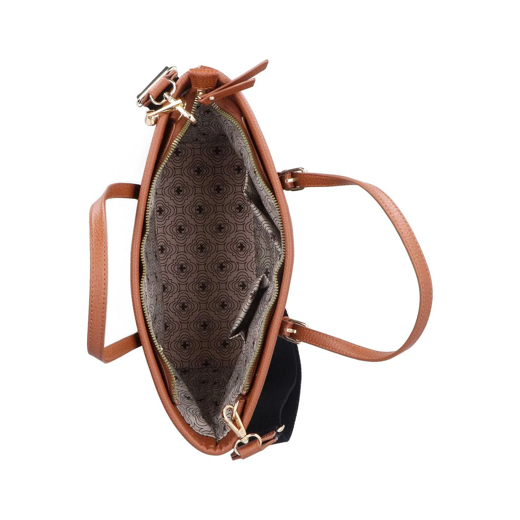 Rieker Bags-| Shopper Steel Black-Nougat Brown