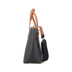 Rieker Bags-| Shopper Steel Black-Nougat Brown