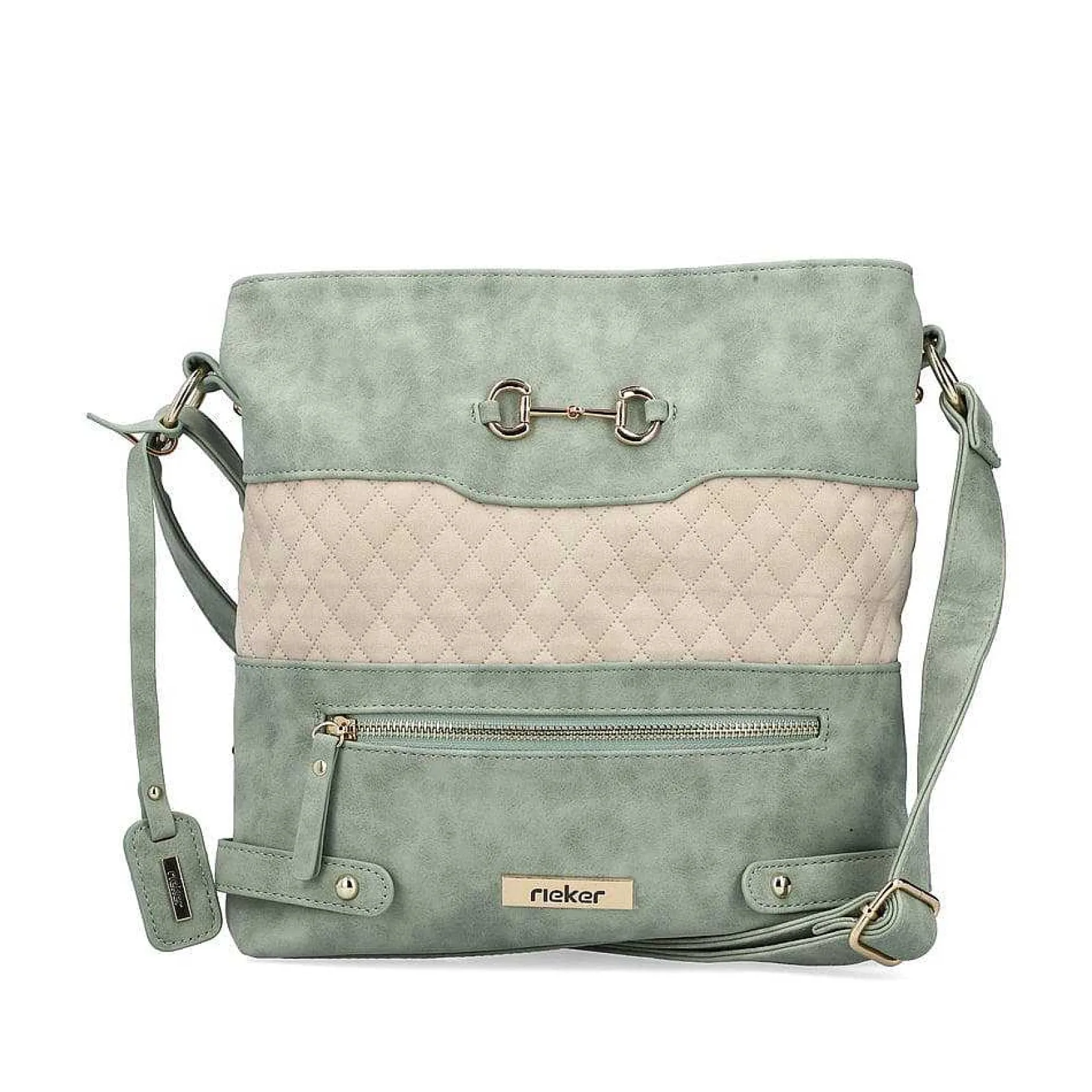 Rieker Bags-| Shoulder Bag Mint Green-Light Beige