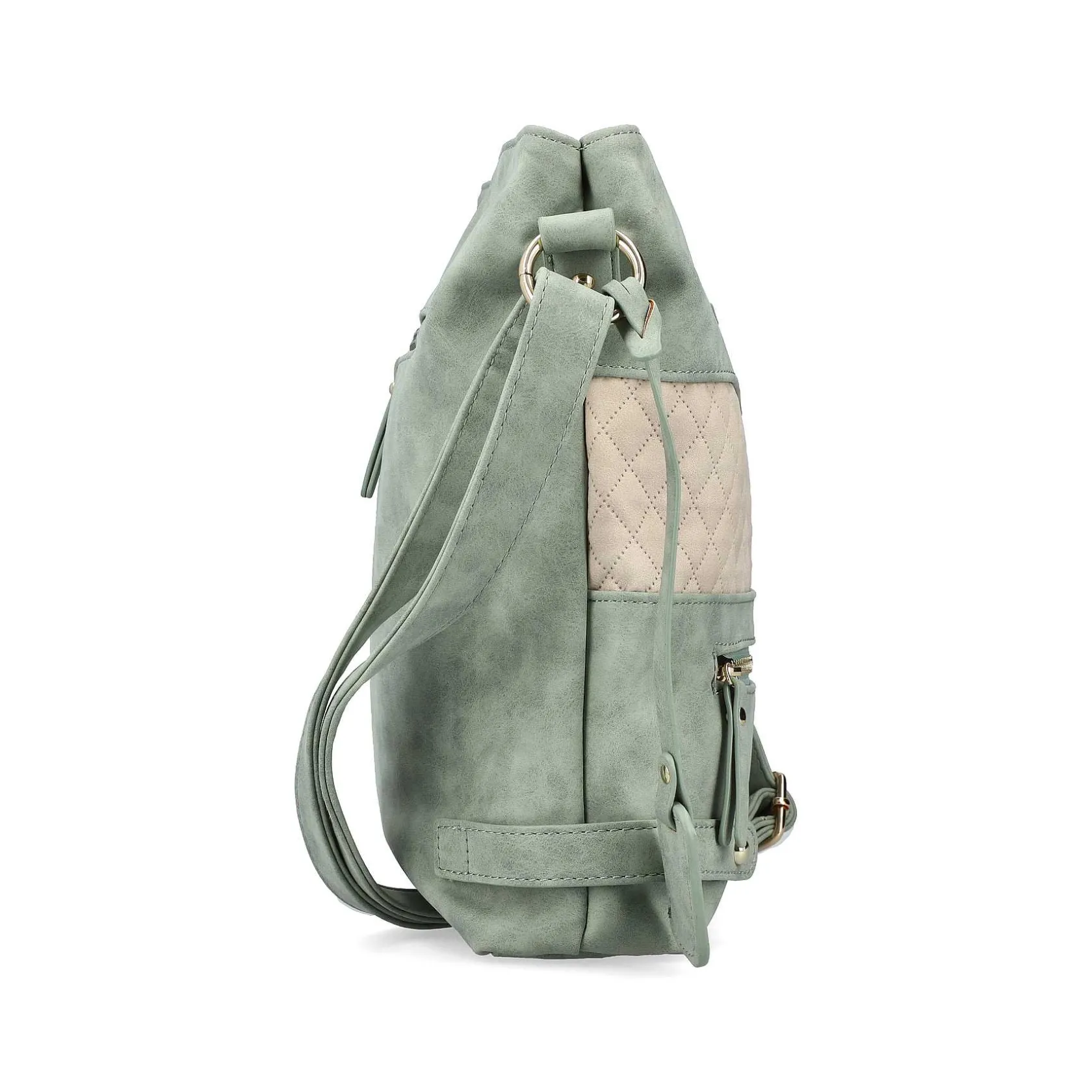 Rieker Bags-| Shoulder Bag Mint Green-Light Beige