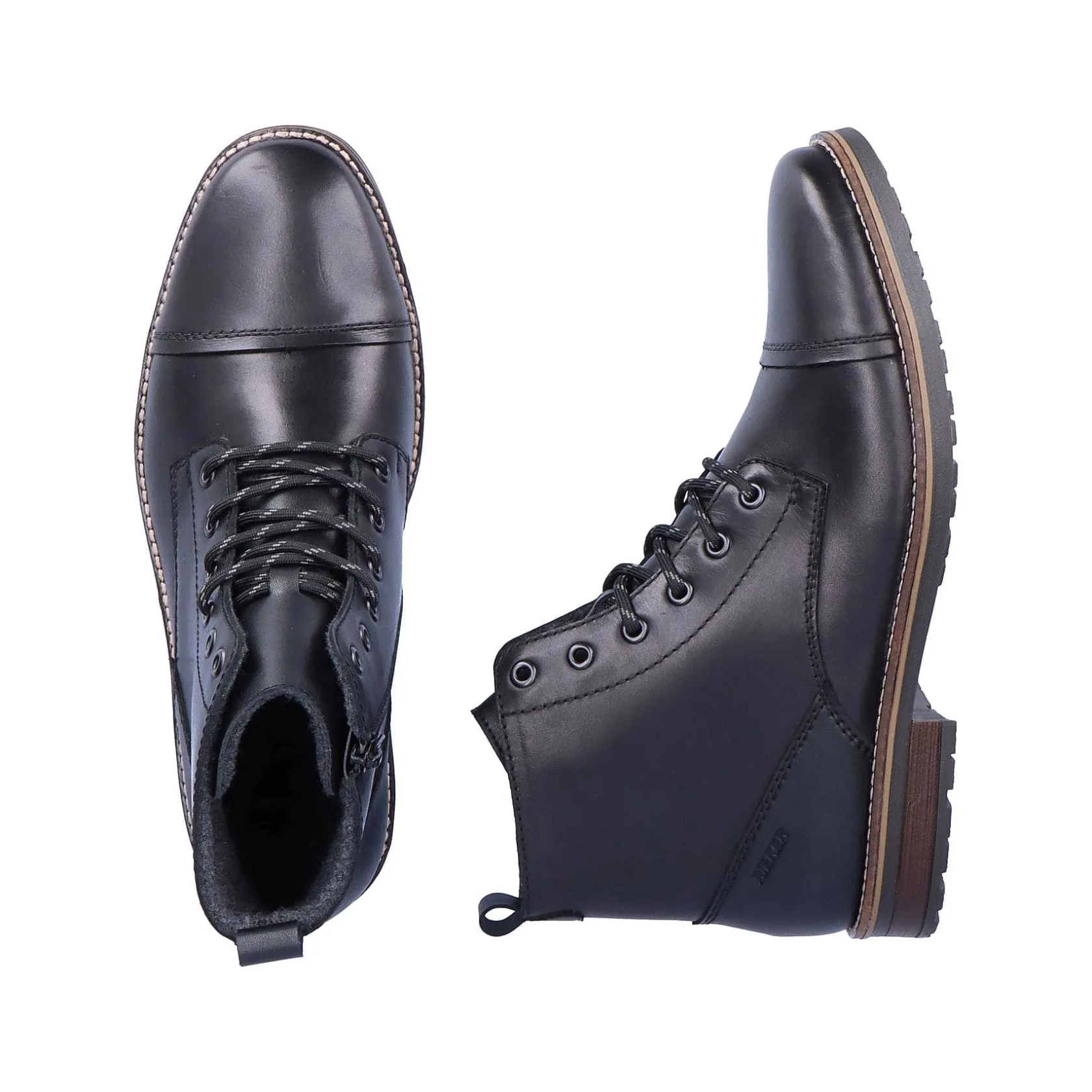 Rieker Boots-Men'S Corded Boots Graphite Black