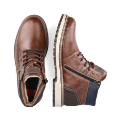 Rieker Boots-Men'S Corded Boots Chestnut Brown