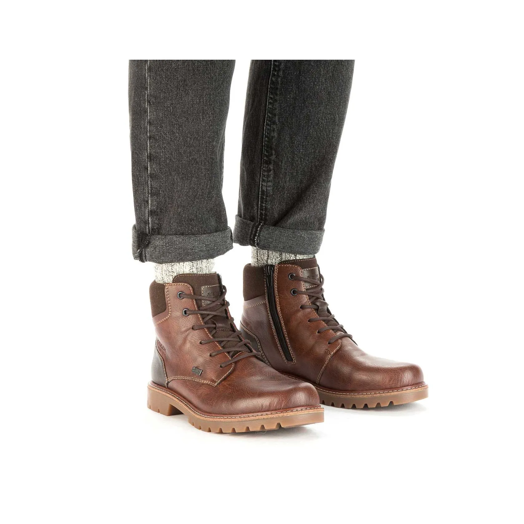 Rieker Boots-Men'S Corded Boots Chestnut Brown