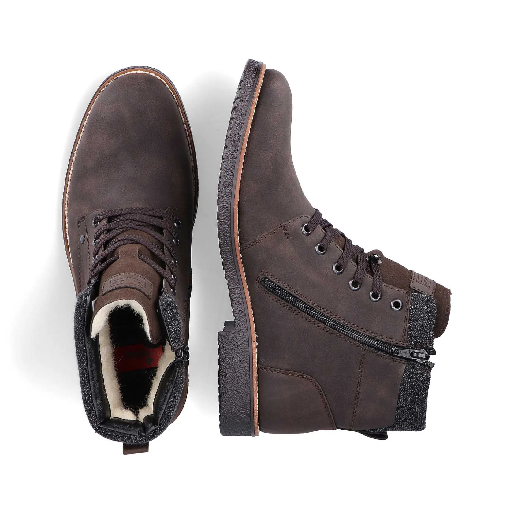 Rieker Boots-Men'S Corded Boots, Nut Brown