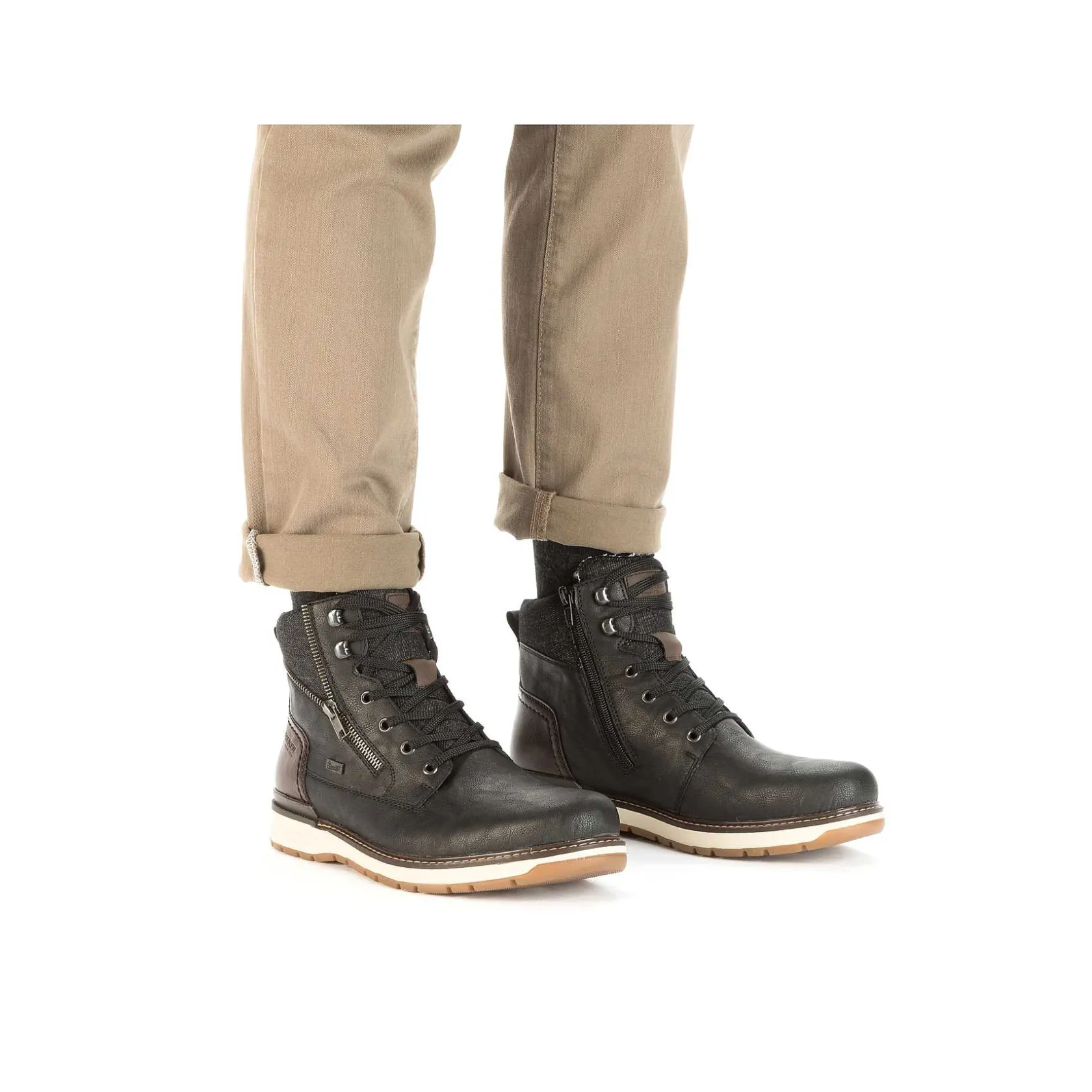 Rieker Boots-Men'S Corded Boots Night Black