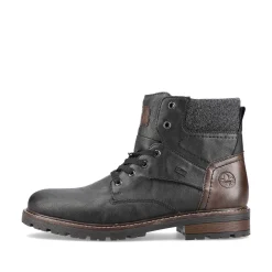 Rieker Boots-Men'S Corded Boots Deep Black