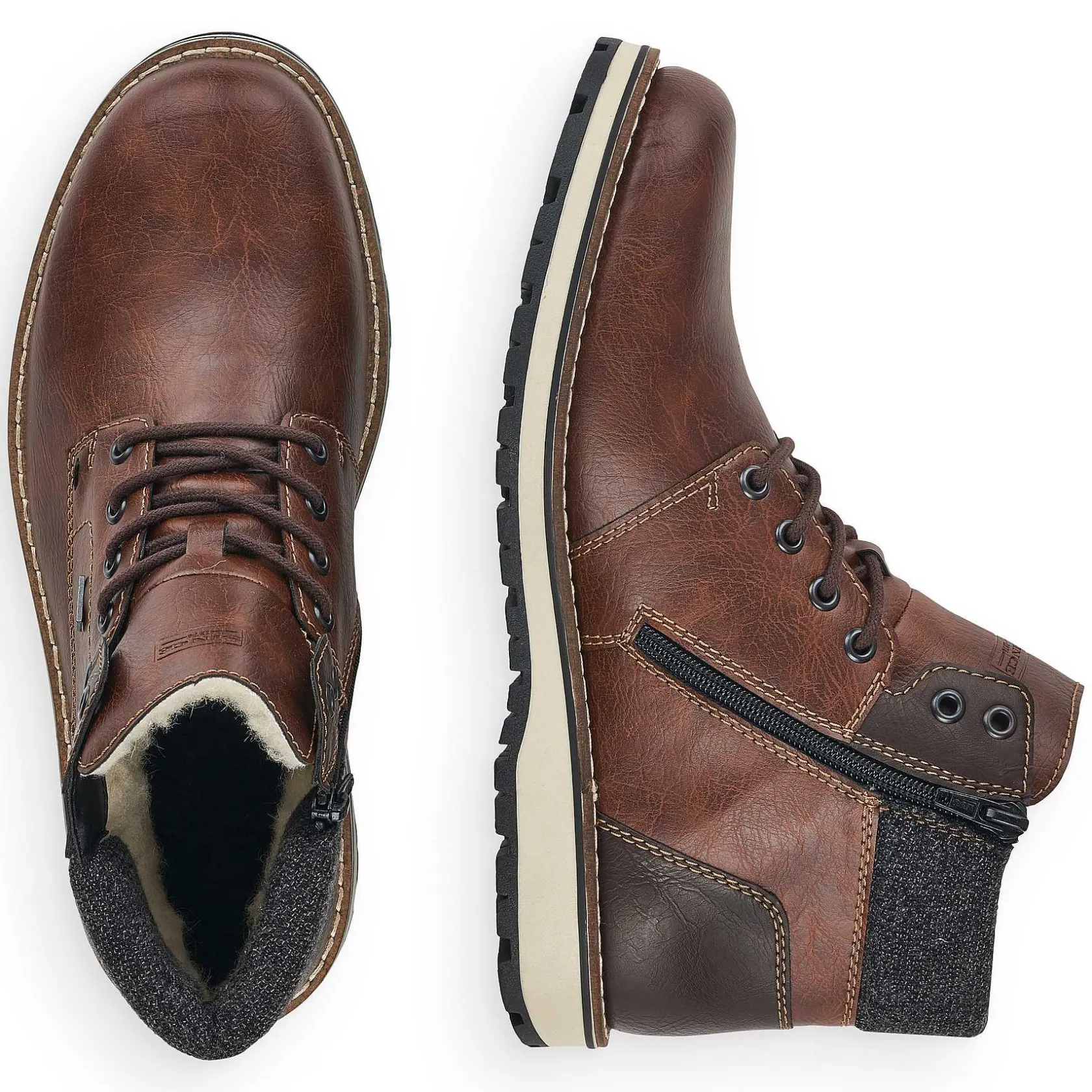 Rieker Boots-Men'S Corded Boots Chestnut Brown