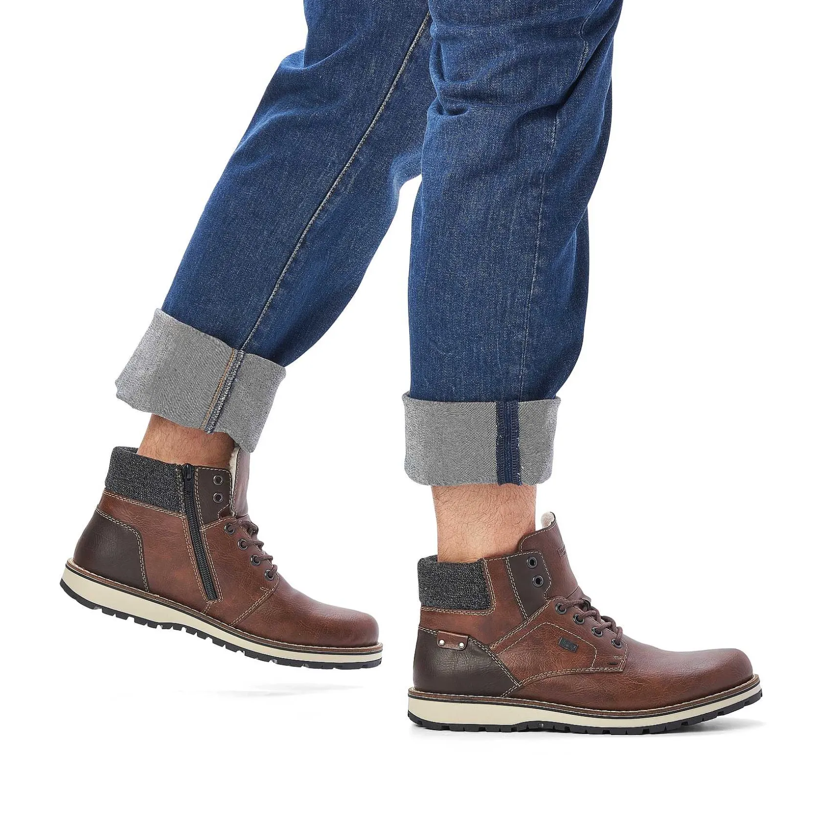 Rieker Boots-Men'S Corded Boots Chestnut Brown