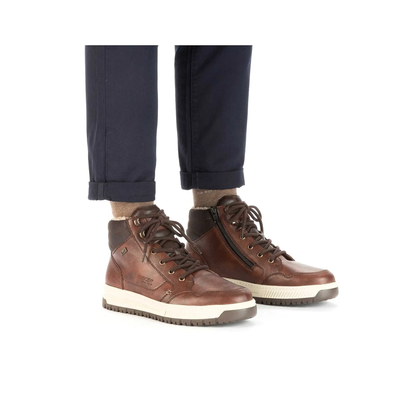 Rieker Boots-Men'S Corded Boots, Nut Brown