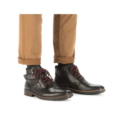 Rieker Boots-Men'S Corded Boots, Glossy Black