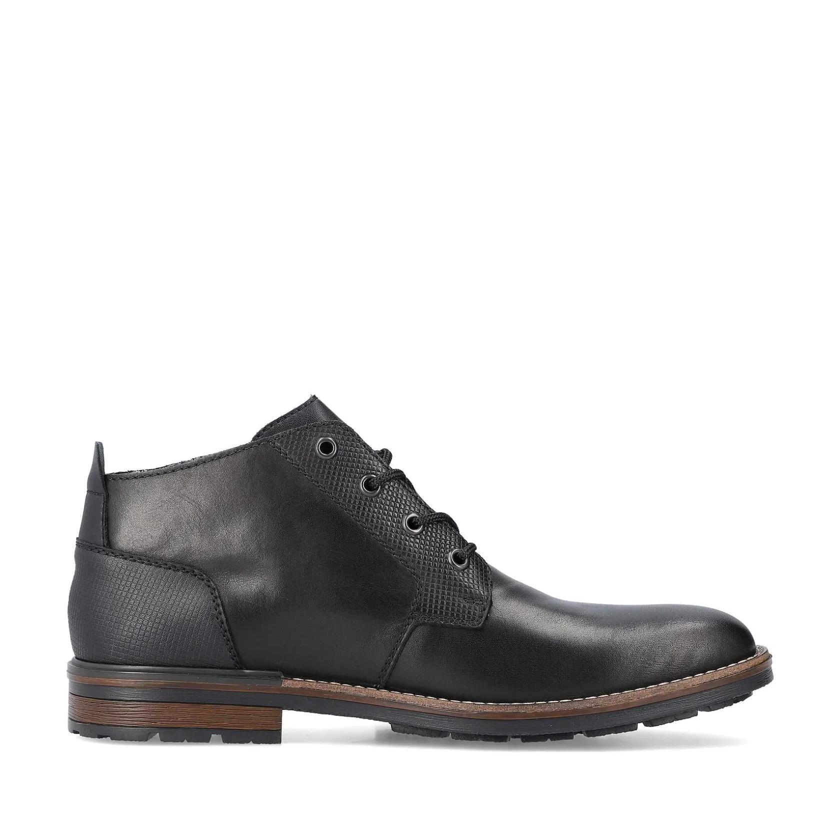 Rieker Boots-Men'S Corded Boots, Glossy Black