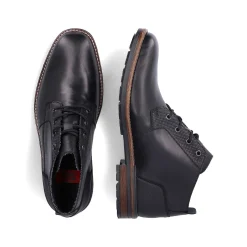 Rieker Boots-Men'S Corded Boots, Glossy Black