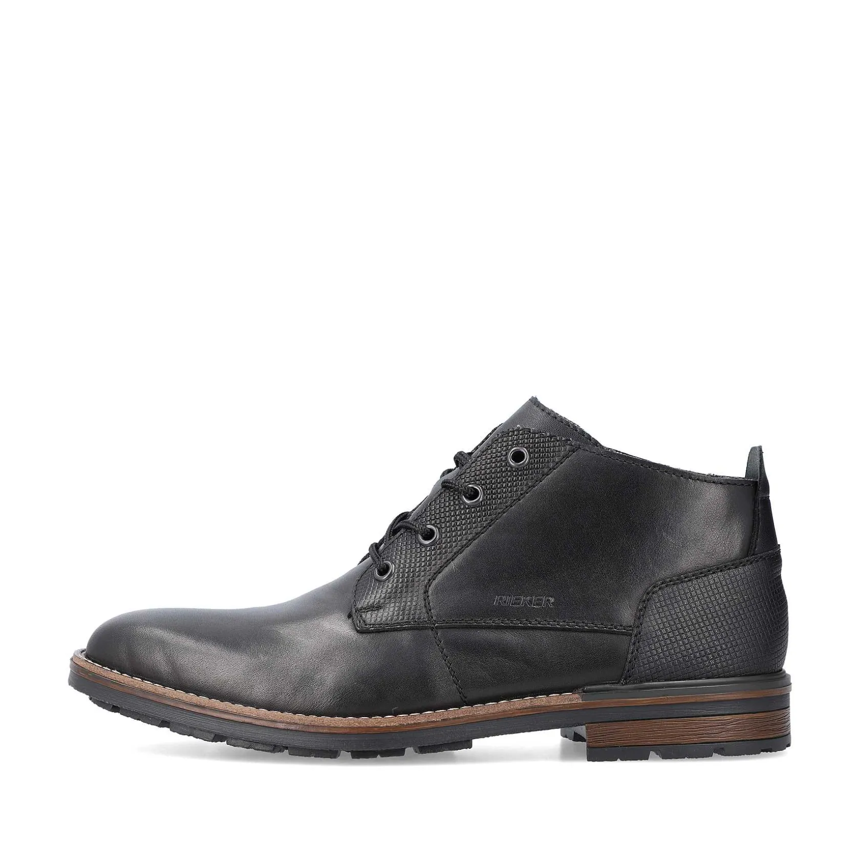 Rieker Boots-Men'S Corded Boots, Glossy Black