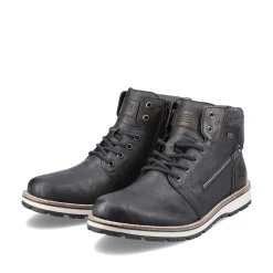 Rieker Boots-Men'S Corded Boots Asphalt Black