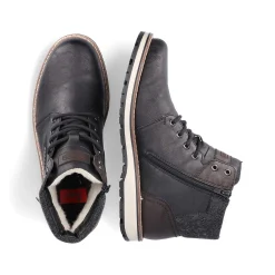 Rieker Boots-Men'S Corded Boots Asphalt Black