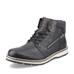 Rieker Boots-Men'S Corded Boots Asphalt Black