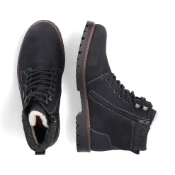 Rieker Boots-Men'S Corded Boots Asphalt Black