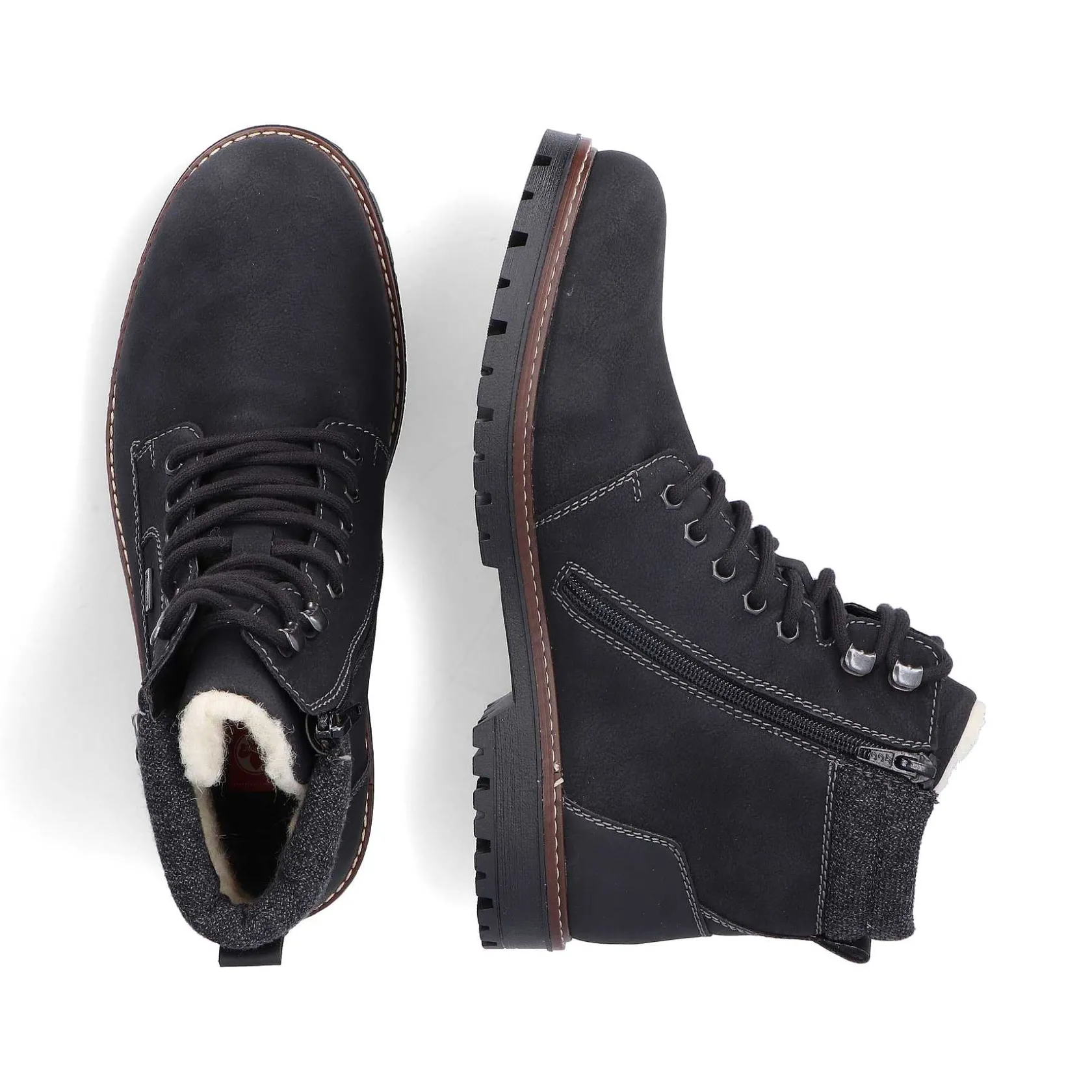 Rieker Boots-Men'S Corded Boots Asphalt Black