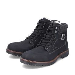 Rieker Boots-Men'S Corded Boots Asphalt Black