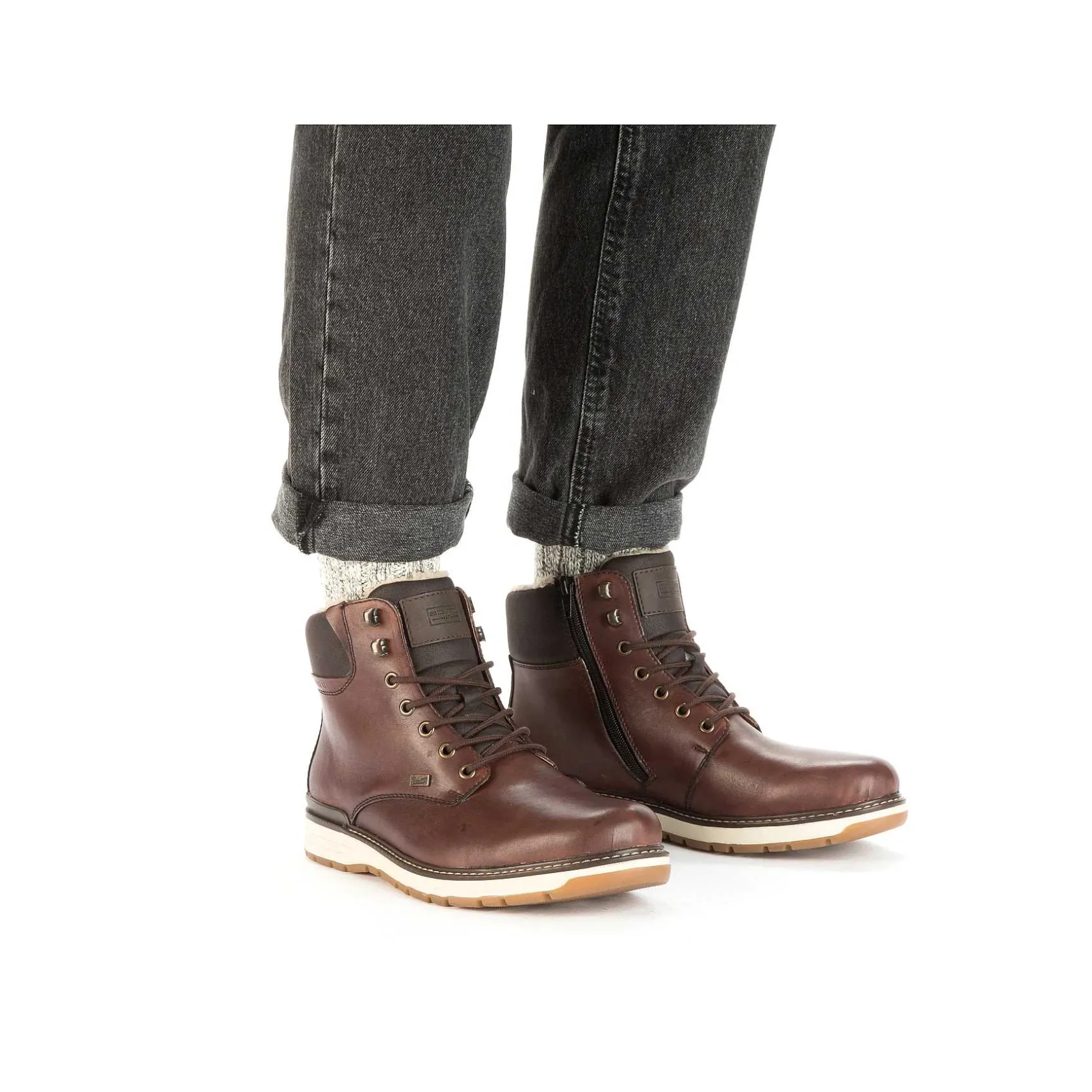 Rieker Boots-Men'S Corded Boots, Nut Brown