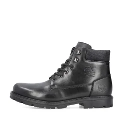 Rieker Boots-Men'S Corded Boots, Glossy Black