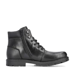 Rieker Boots-Men'S Corded Boots, Glossy Black