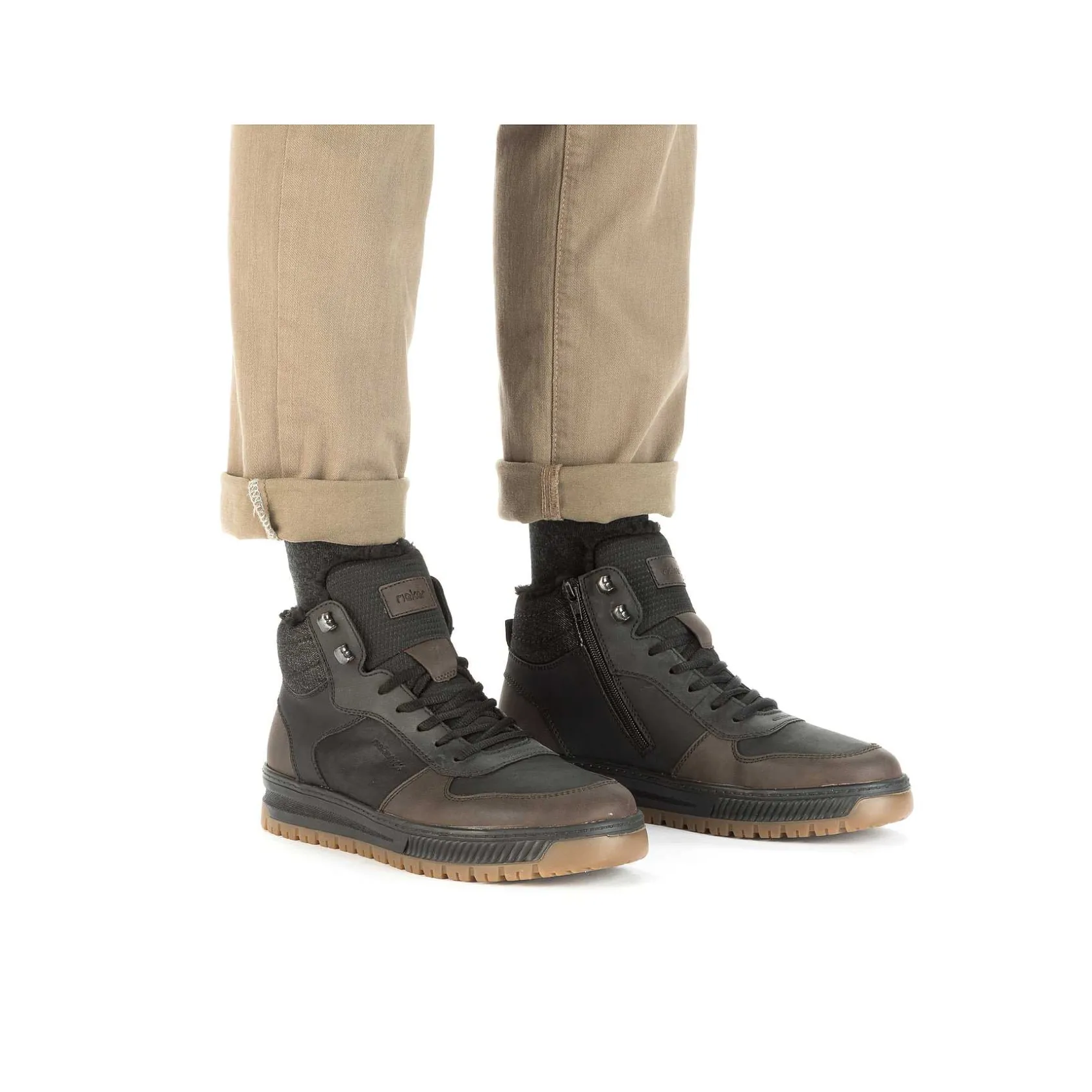 Rieker Boots-Men'S Corded Boots Asphalt Black