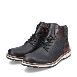 Rieker Boots-Men'S Corded Boots Graphite Black