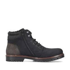Rieker Boots-Men'S Corded Boots Asphalt Black