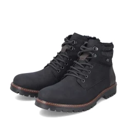 Rieker Boots-Men'S Corded Boots Asphalt Black
