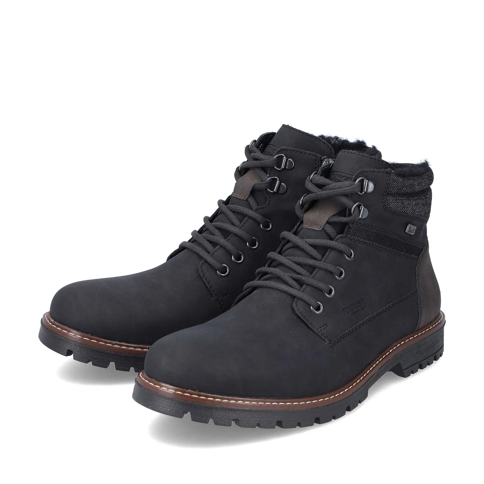 Rieker Boots-Men'S Corded Boots Asphalt Black