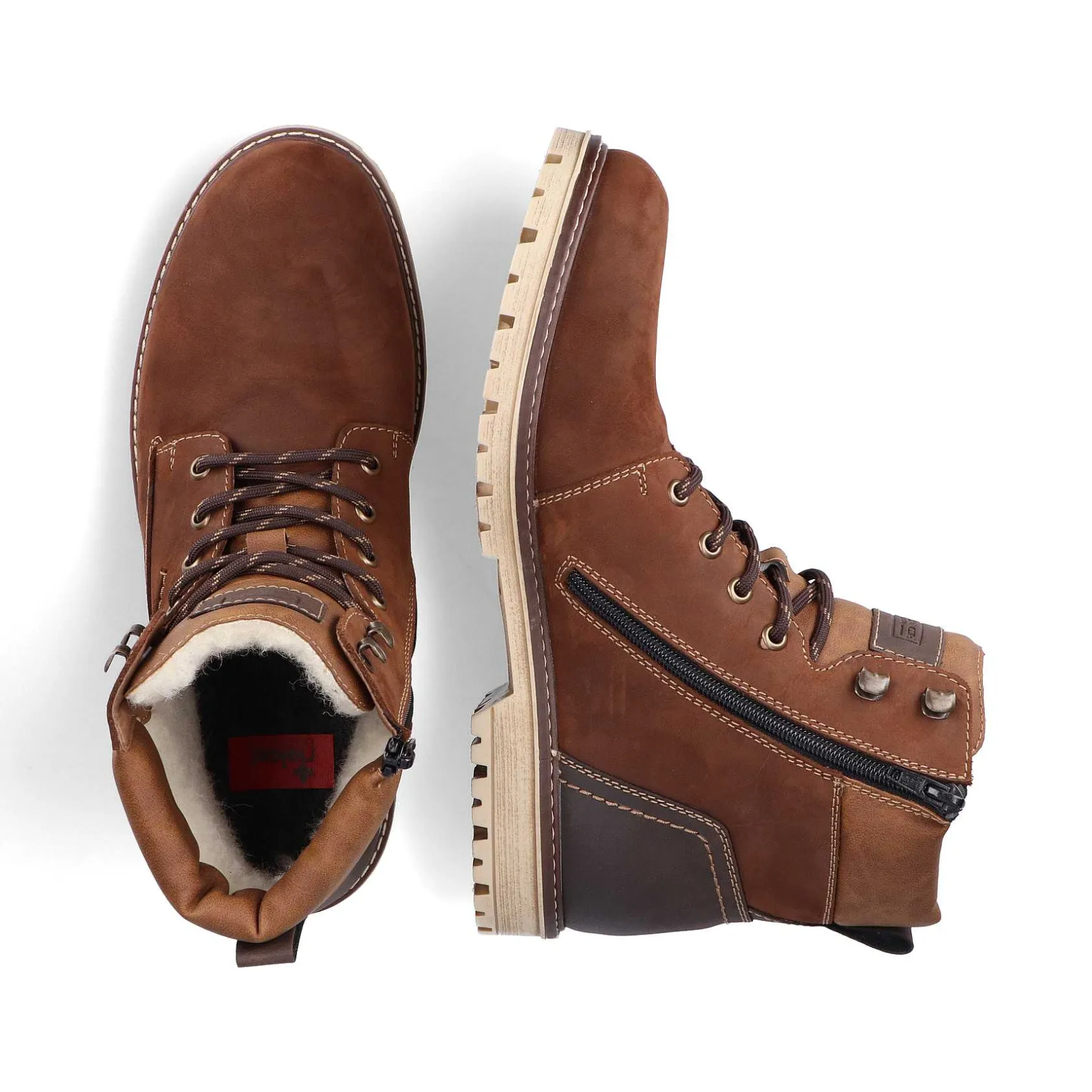 Rieker Boots-Men'S Corded Boots Nougat Brown