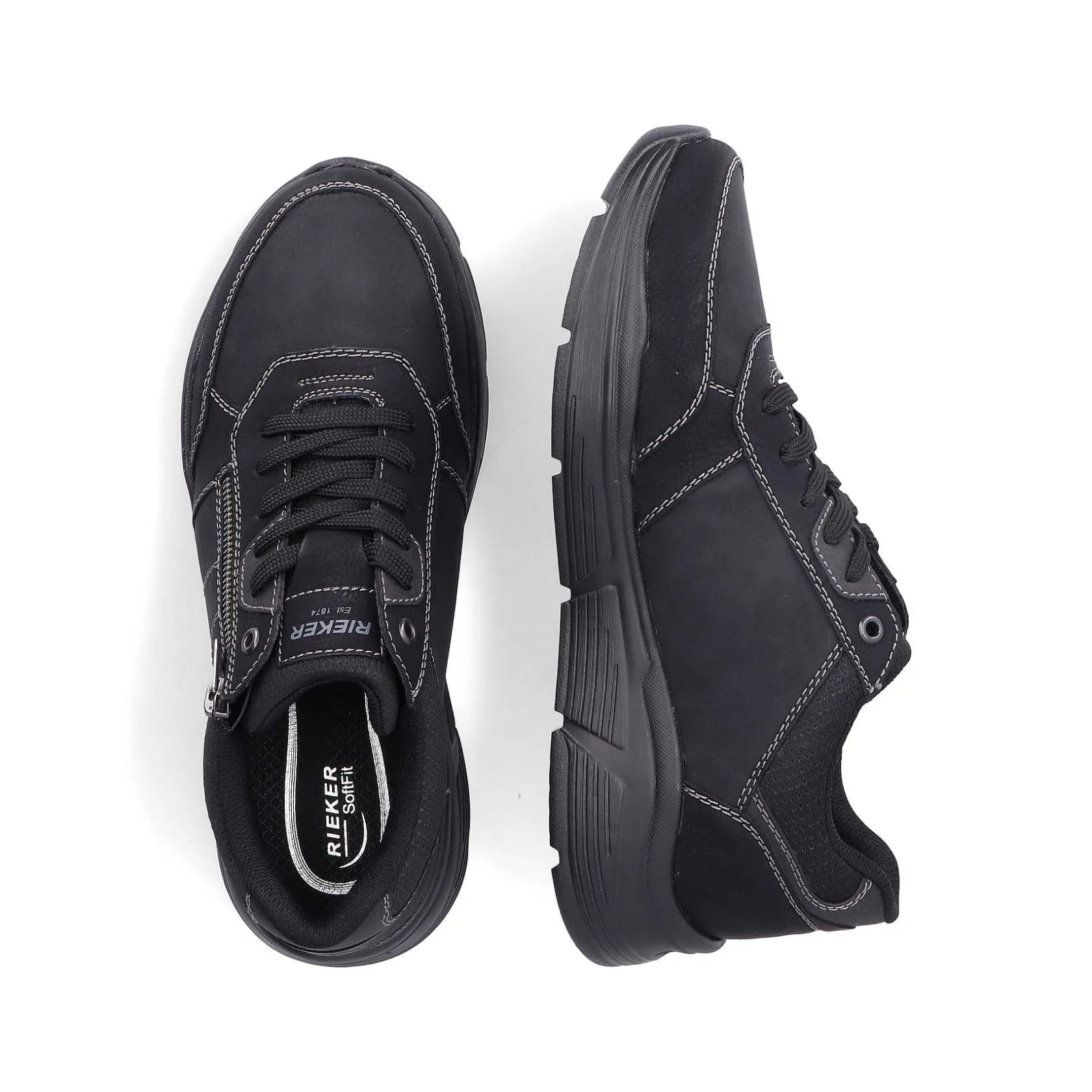 Rieker Low Shoes & Slippers-Men'S Lace-Up Shoes Asphalt Black