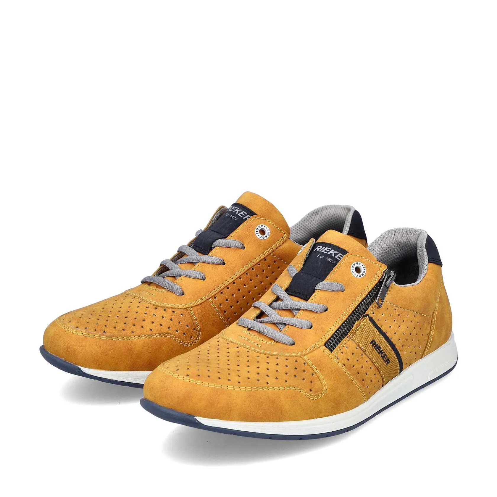 Rieker Low Shoes & Slippers-Men'S Lace-Up Shoes Sunflower Yellow-Navy Blue