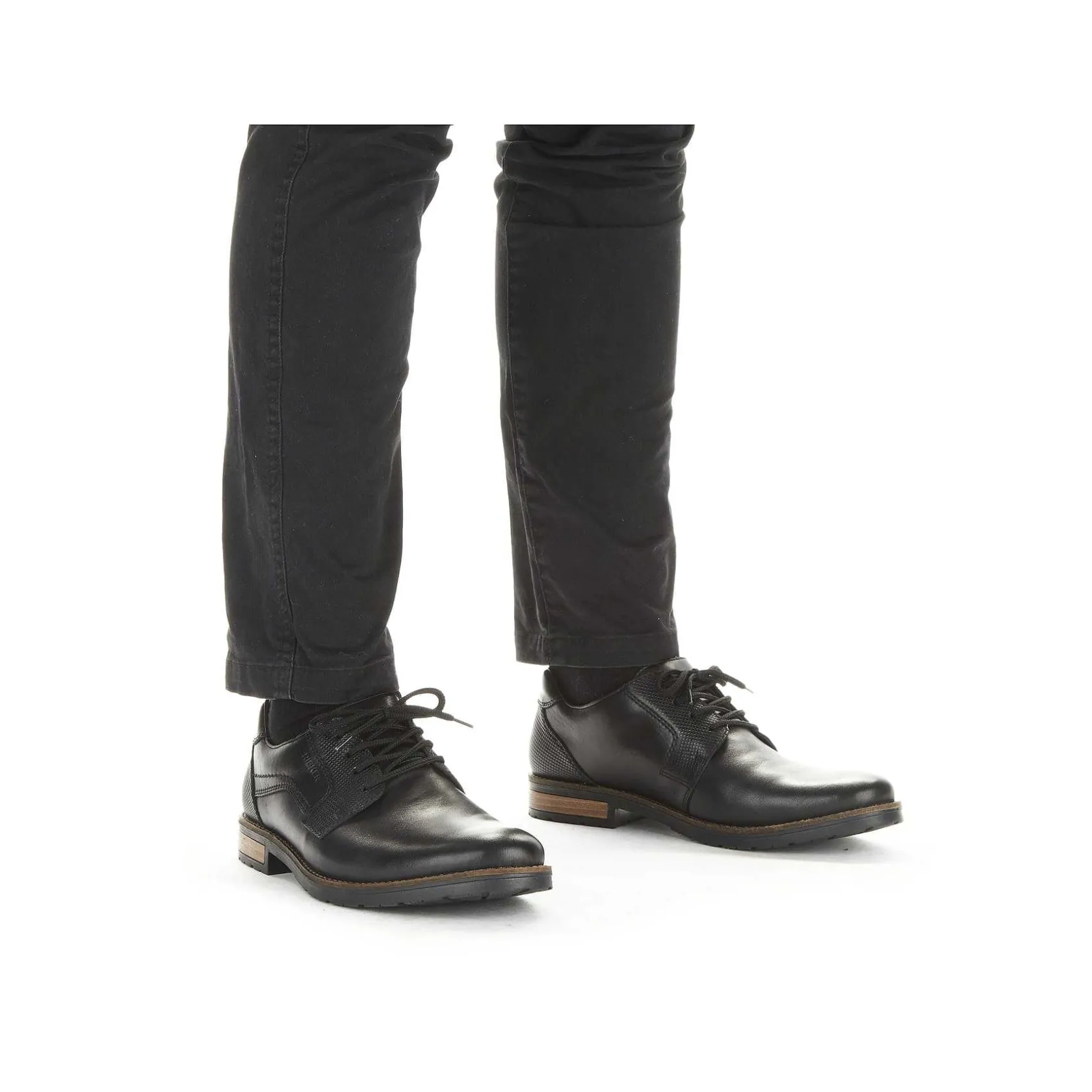 Rieker Business Shoes-Men'S Lace-Up Shoes Glossy Black