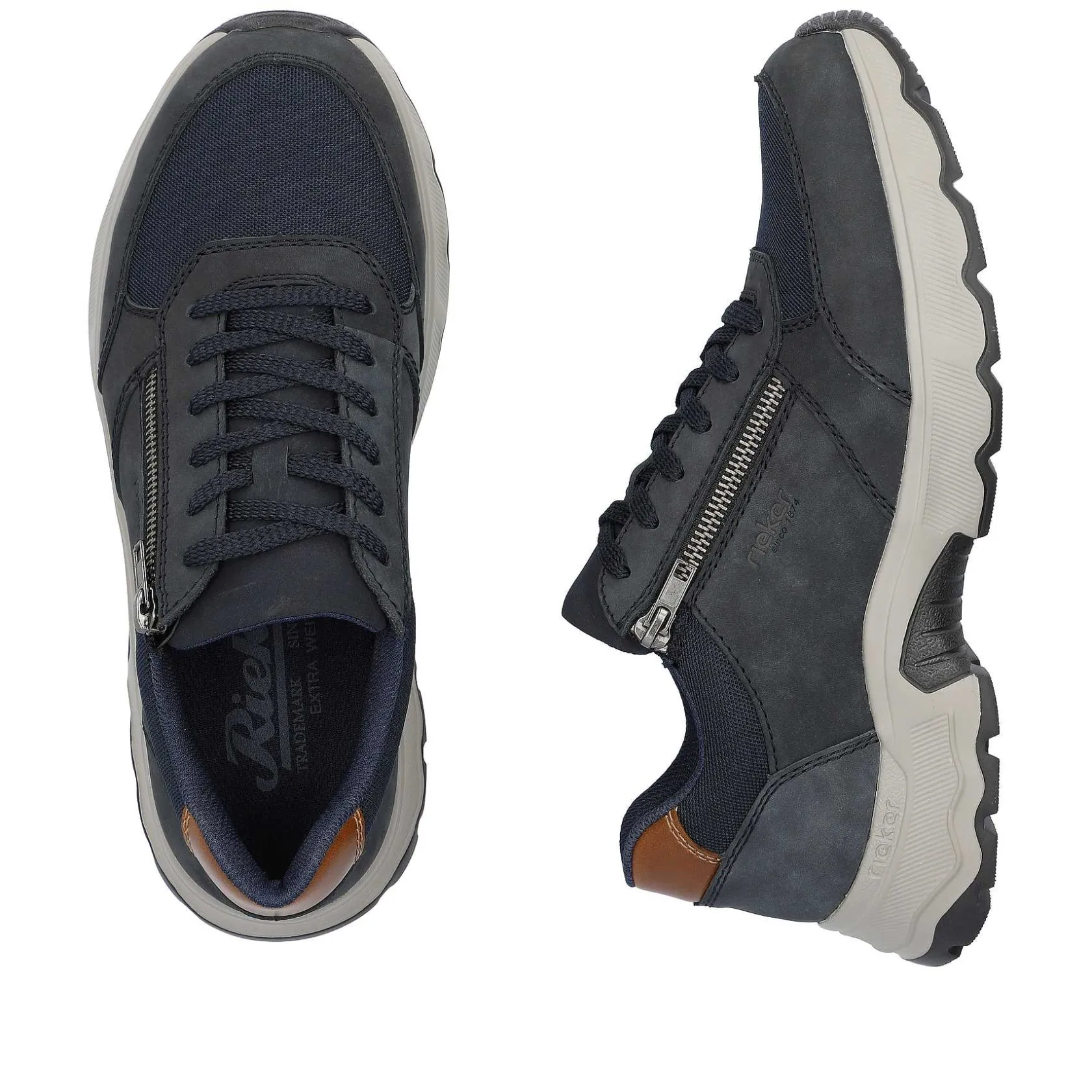 Rieker Low Shoes & Slippers-Men'S Lace-Up Shoes Steel Blue