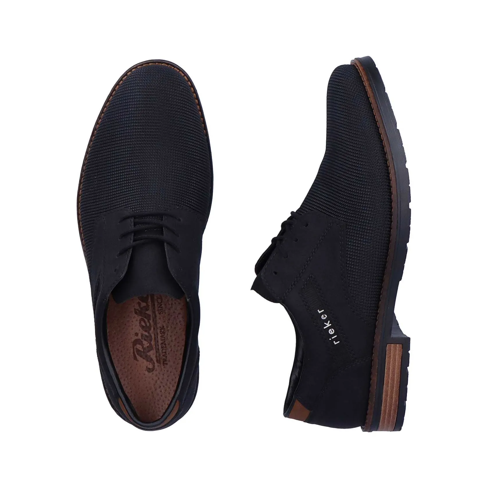 Rieker Low Shoes & Slippers-Men'S Lace-Up Shoes Graphite Black