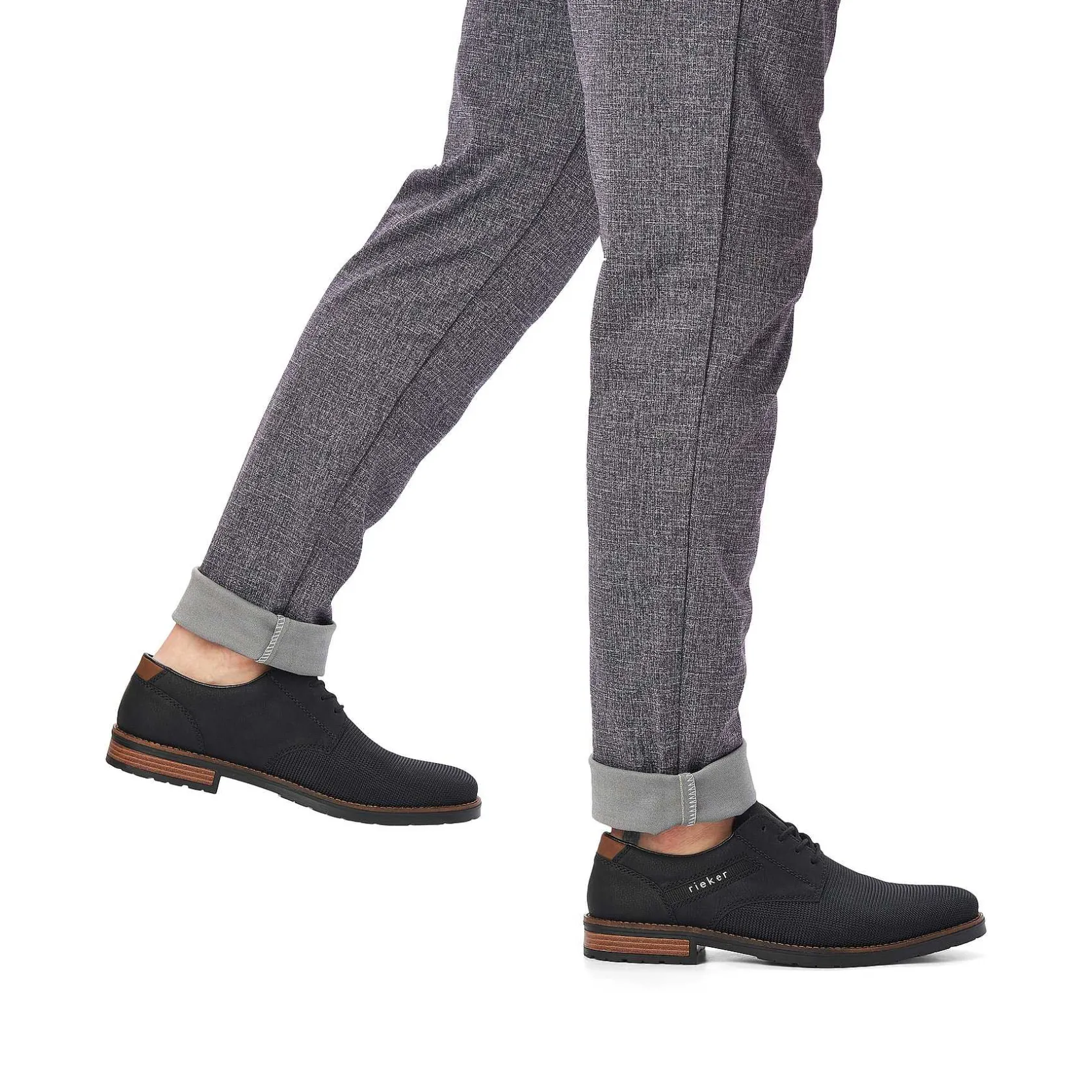 Rieker Low Shoes & Slippers-Men'S Lace-Up Shoes Graphite Black