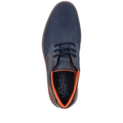 Rieker Business Shoes-Men'S Lace-Up Shoes Navy Blue-Orange