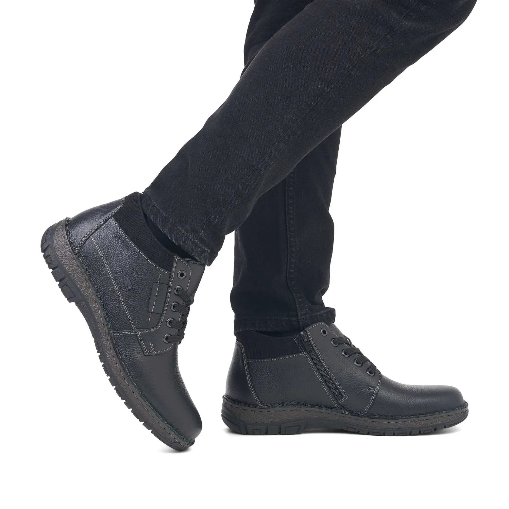 Rieker Low Shoes & Slippers-Men'S Lace-Up Shoes Graphite Black