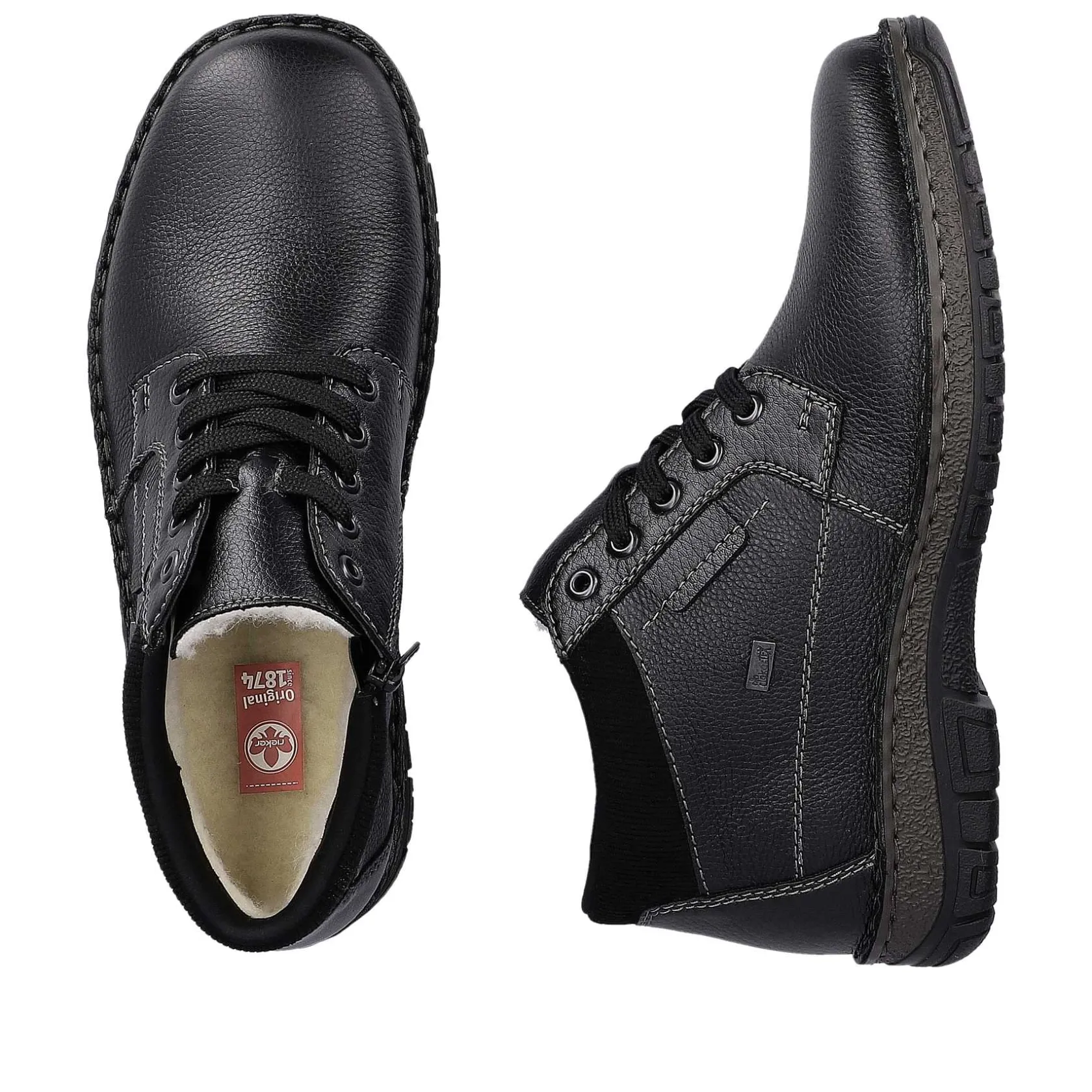 Rieker Low Shoes & Slippers-Men'S Lace-Up Shoes Graphite Black