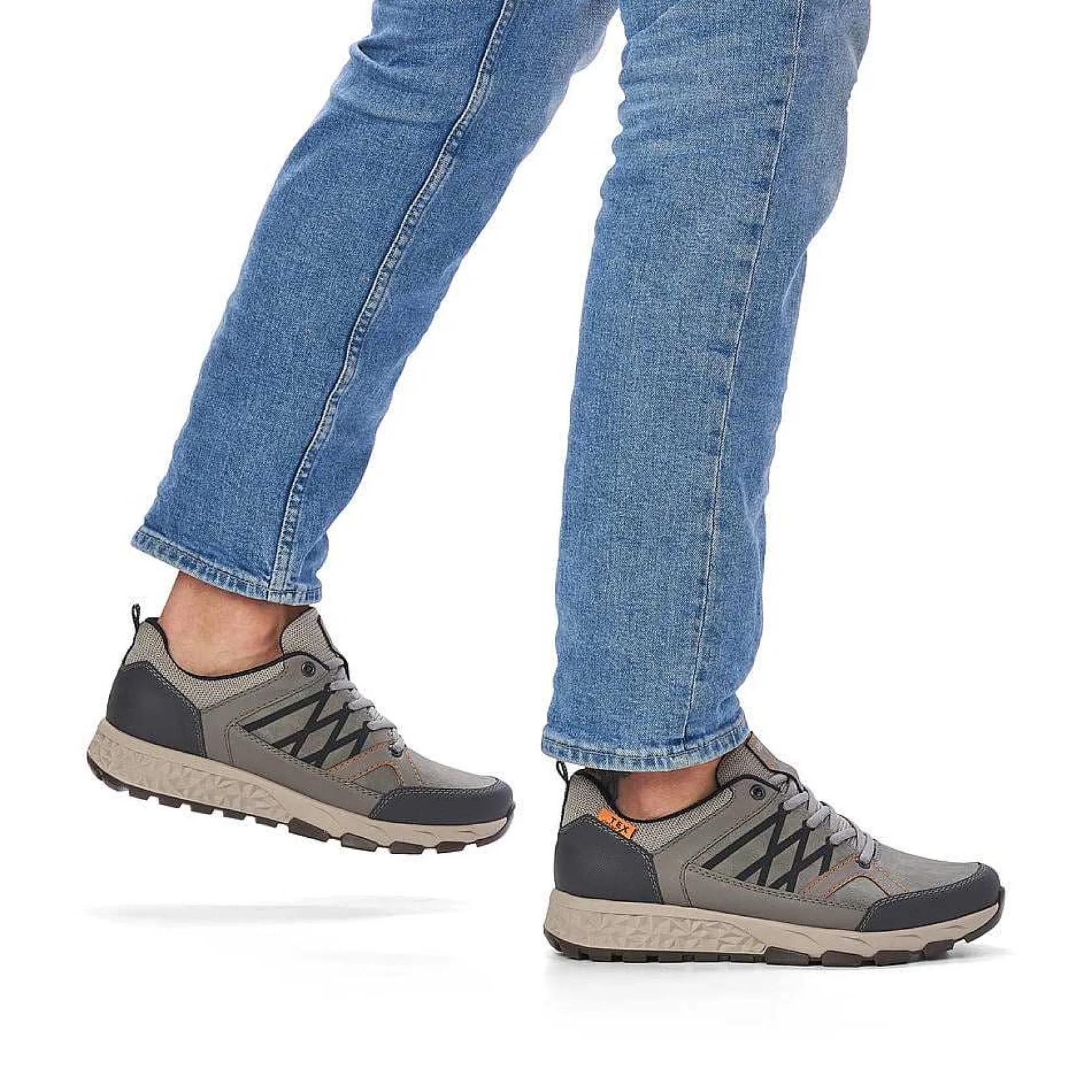 Rieker Low Shoes & Slippers-Men'S Lace-Up Shoes Moon Grey