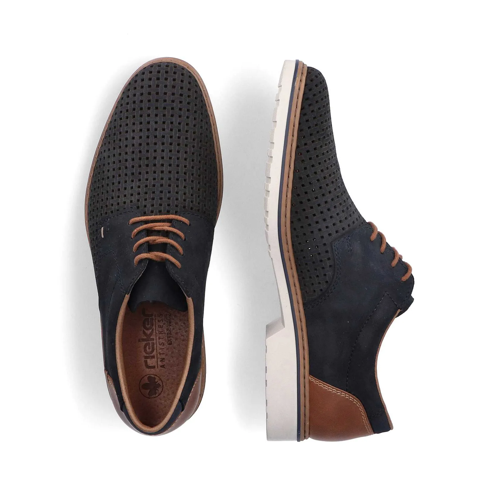 Rieker Business Shoes-Men'S Lace-Up Shoes Steel Blue
